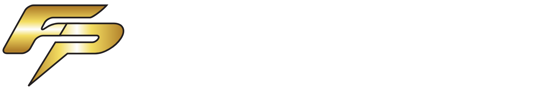 Frost Production logotyp med guldfärgad ikon och vit text.